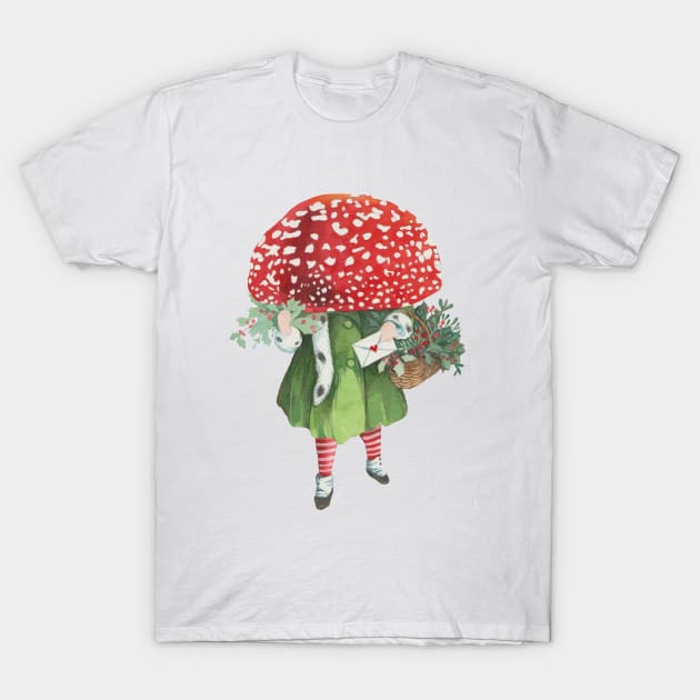 Mushroom girl in green T-Shirt by sinonthebeach